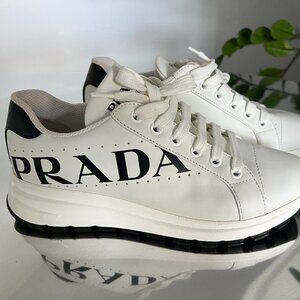 Prada sneakers, EU 37.5, white calfskin leather